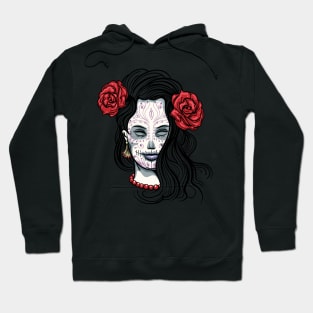 Girl with Sugar Skull Makeup Hoodie